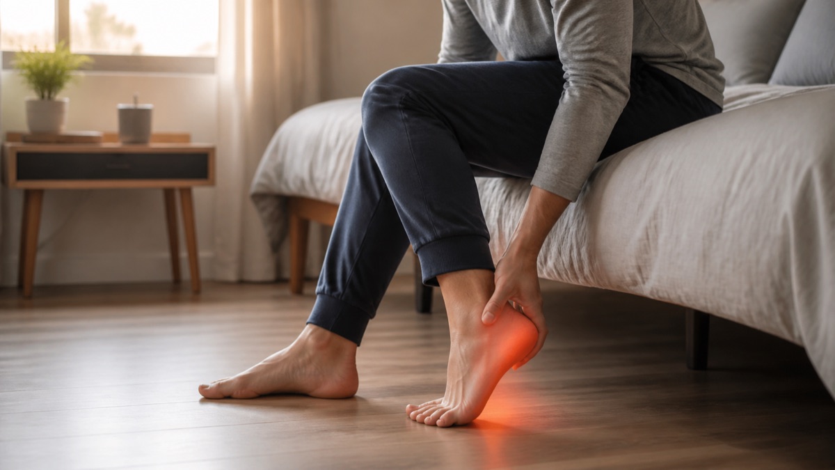 Close-up of heel pain from plantar fasciitis — VitaStep Podiatry Escondido